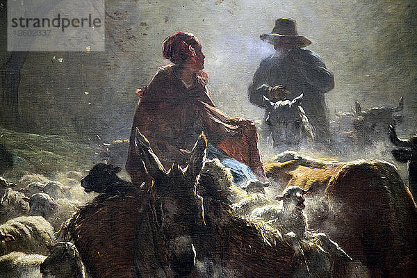 Aufbruch zum Markt (Herbstmorgen)  1859. Künstler: Constant Troyon
