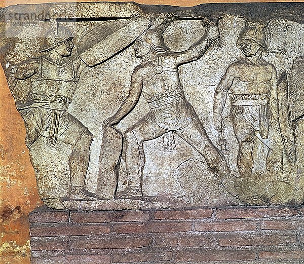 Römisches Relief mit Gladiatoren. Künstler: Unbekannt