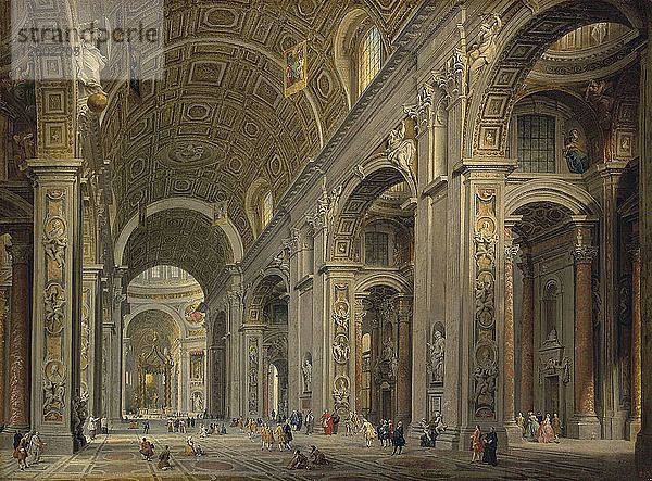 Innenraum der Basilika St. Peter in Rom  1750er Jahre.