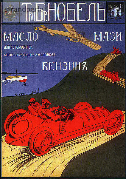 Werbeplakat für die Ölprodukte der Firma Nobel  1910.