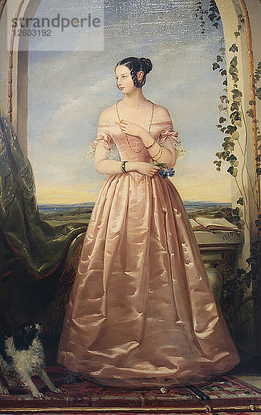 Porträt der Großfürstin Alexandra Nikolaevna  1840. Künstlerin: Christina Robertson