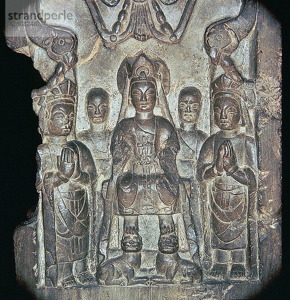 Chinesische buddhistische Stele  6. Jahrhundert. Künstler: Unbekannt