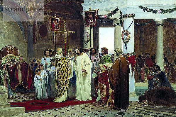 Die Taufe des Großfürsten von Kiew Wladimir des Großen im Jahr 987  1883.