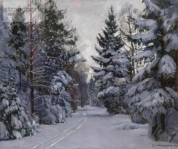 Spuren im Schnee  1928. Künstler: Schukowski  Stanislaw Julianowitsch (1873-1944)
