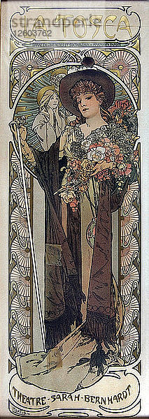 Plakat für das Stück La Tosca von Victorien Sardou  1899. Künstler: Mucha  Alfons Marie (1860-1939)