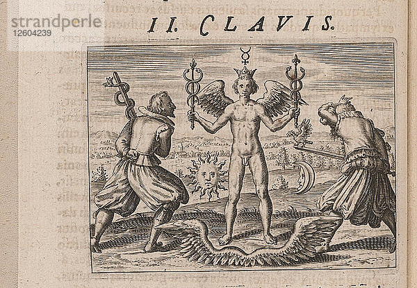 Illustration für Tripvs avrevs  hoc est  Tres tractatvs chymici selectissimi..  1618. Künstler: Bry  Theodor de (1528-1598)