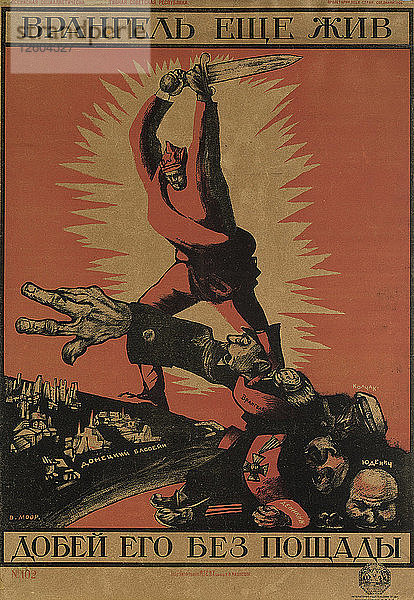 Wrangel ist noch am Leben. Erledige ihn ohne Gnade! (Plakat)  1920. Künstler: Moor  Dmitri Stachievich (1883-1946)