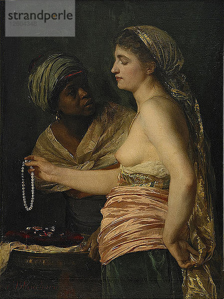 Mädchen mit einer Perlenkette  1874. Künstler: Blanchard  Édouard-Théophile (1844-1879)