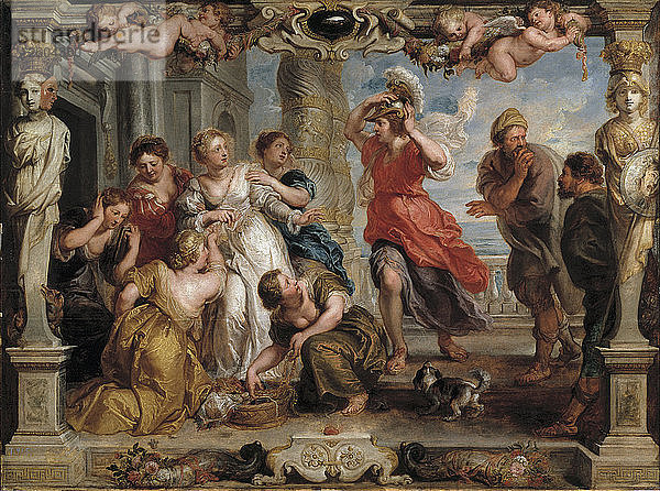 Achilles  der von Odysseus bei den Töchtern des Lykomedes auf Skyros entdeckt wird  1630-1635. Künstler: Rubens  Pieter Paul (1577-1640)