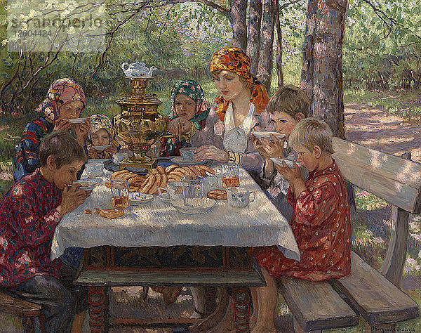 Die Lehrer als Gäste. Künstler: Bogdanow-Belski  Nikolai Petrowitsch (1868-1945)