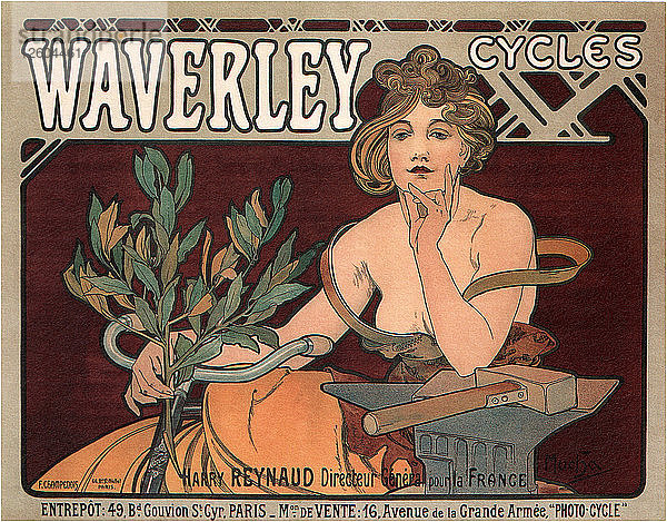 Waverley Cycles  1896. Künstler: Mucha  Alfons Marie (1860-1939)