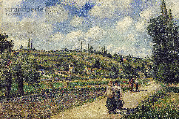 Landschaft bei Pontoise  Straße nach Auvers  1881. Künstler: Pissarro  Camille (1830-1903)