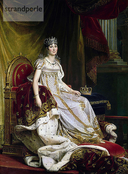Joséphine de Beauharnais  die erste Ehefrau von Napoléon Bonaparte (1763-1814) in der Krönungstracht  1807-1808. Künstler: Gérard  François Pascal Simon (1770-1837)