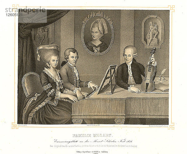Familie Mozart. Künstler: Croce  Johann Nepomuk  della (1736-1819)