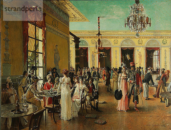 Café Frascati (Eine Szene aus Napoleons Zeit=  1893. Künstler: Flameng  François (1856-1923)