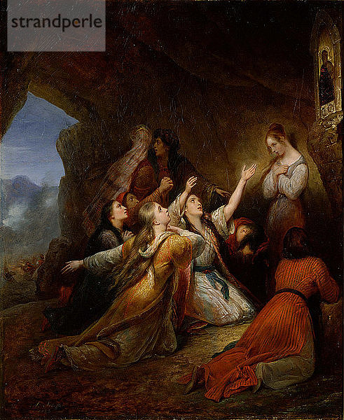 Griechische Frauen  die die Jungfrau der Hilfe anflehen  1826. Künstler: Scheffer  Ary (1795-1858)