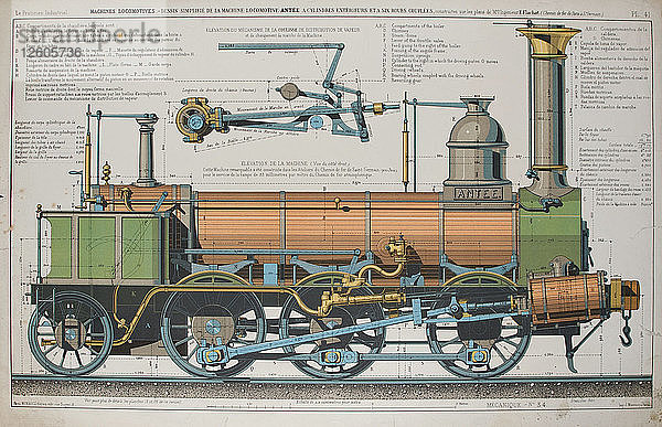 Dampflokomotive. Künstler: Delarue  Fortuné (1794-?)