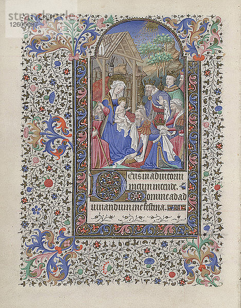 Die Anbetung der Könige (Stundenbuch)  1440-1460. Künstler: Bedford Master (tätig 1405-1465)