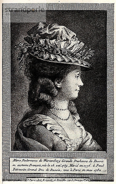 Bildnis der Sophie Dorothea von Württemberg  frühes 19.Jh.. Künstler: Anonym