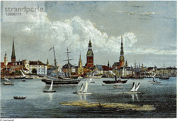 Ansicht von Riga  um 1855. Künstler: Stavenhagen  Wilhelm Siegfried (1814-1881)