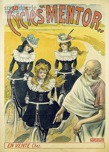 Cycles Mentor (Plakat)  ca. 1896. Künstler: Anonym