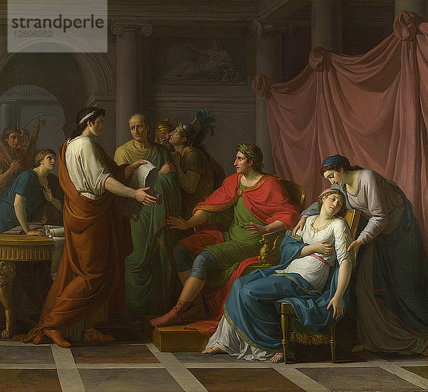 Virgil liest die Aeneis vor Augustus und Octavia  1787. Künstler: Taillasson  Jean-Joseph (1745-1809)