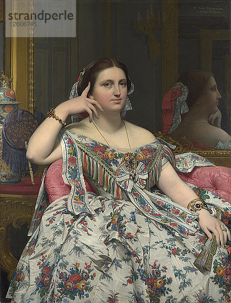 Madame Marie-Clotilde-Inès Moitessier  geborene de Foucauld  1856. Künstler: Ingres  Jean Auguste Dominique (1780-1867)