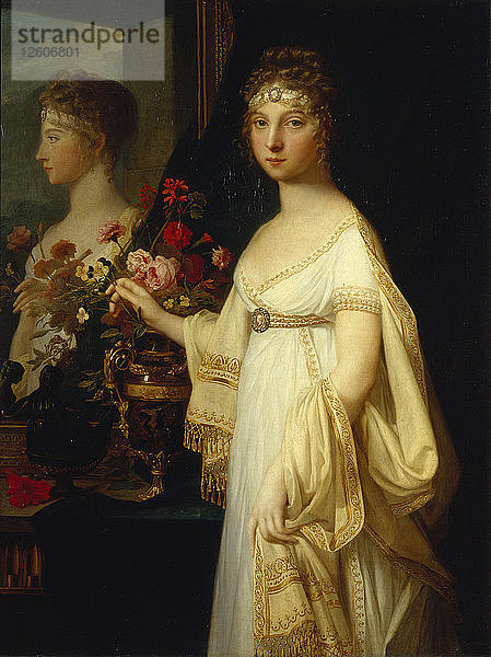 Porträt der Kaiserin Elisabeth Alexejewna  Prinzessin Louise von Baden (1779-1826)  1802. Künstler: Monnier  Jean Laurent (1743/46-1808)