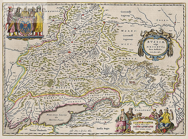 Karte von Südrussland (aus: Partes Septentrionalis et Orientalis)  1664. Künstler: Massa  Isaac Abrahamsz. (1586-1643)