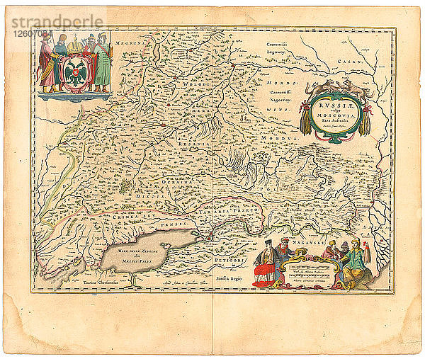 Karte von Russland (aus: Theatrum Orbis Terrarum...)  1645. Künstler: Blaeu  Willem Janszoon (1571-1638)