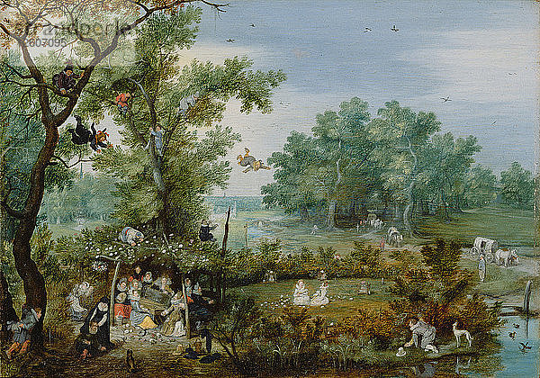Eine fröhliche Gesellschaft in einer Gartenlaube  1615. Künstler: Venne  Adriaen Pietersz. van de (1589-1662)