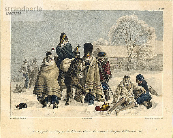 In der Nähe von Smarhon am 3. Dezember 1812  1820er Jahre. Künstler: Faber du Faur  Christian Wilhelm  von (1780-1857)
