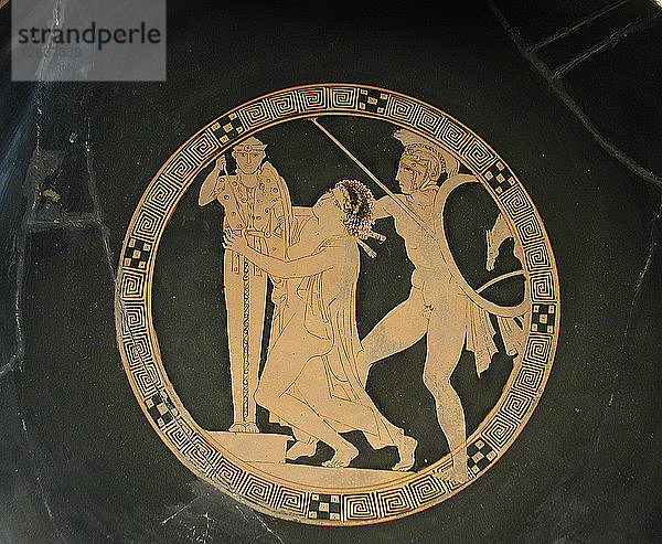 Ajax der Kleine zerrt Kassandra aus dem Palladium  5. Jh. v. Chr. JH. V. CHR. Künstler: Codrus Maler (5. Jh. v. Chr.)