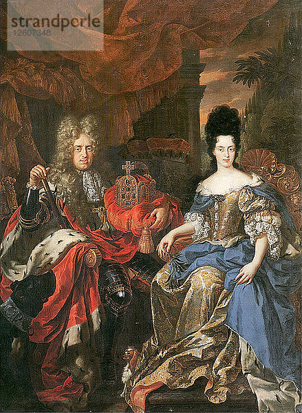 Johann Wilhelm II.  Kurfürst von der Pfalz und Herzogin Anna Maria Luisa de? Medici  1708. Künstler: Douven  Jan Frans van (1656-1727)