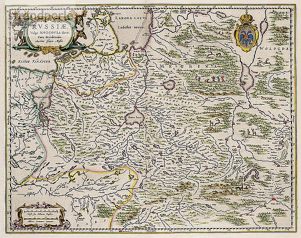 Karte von Westrussland (aus: Partes Septentrionalis et Orientalis)  1664. Künstler: Massa  Isaac Abrahamsz. (1586-1643)