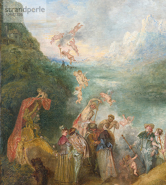 Pilgerfahrt nach Cythera (Einschiffung nach Cythera) Detal: Putti  1717. Künstler: Watteau  Jean Antoine (1684-1721)