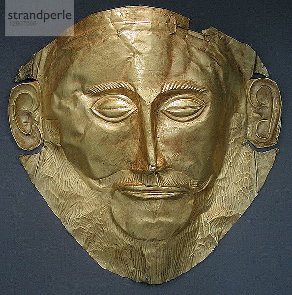 Die Maske des Agamemnon  16.-15. Jh. JH. V. CHR. Künstler: Das Gold von Troja  Priamos Schatz