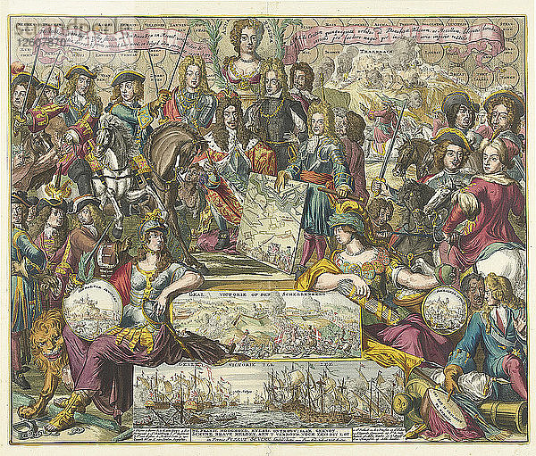 Allegorie auf den Sieg der Alliierten im Jahr 1704  1704-1705. Künstler: Hooghe  Romeyn de (1645-1708)