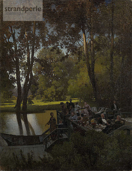 Mittagessen im Park. Künstler: Suchodolski  Pjotr Alexandrowitsch (1835-1903)