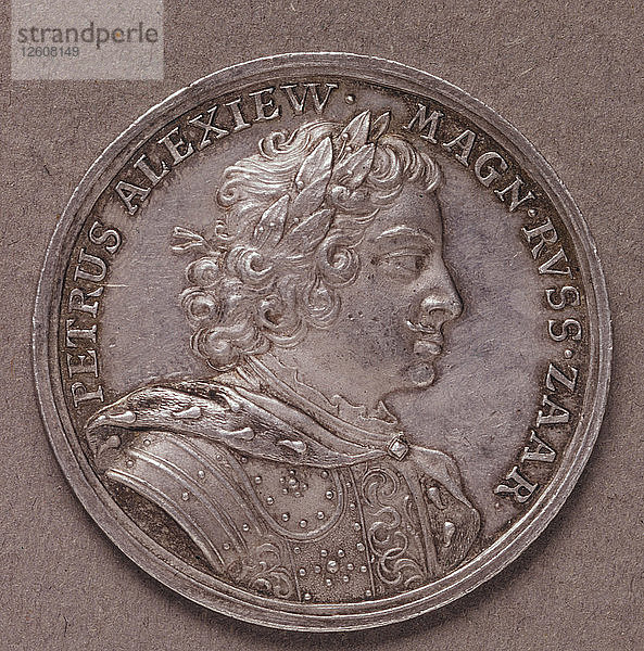 Silberner Rubel  1714. Künstler: Numismatisch  Russische Münzen