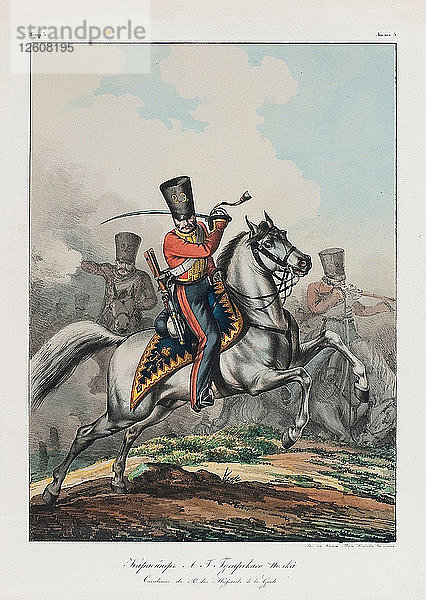 Karabinier eines Husarenregiments  1830er Jahre. Künstler: Belousow  Lew Alexandrowitsch (1806-1864)