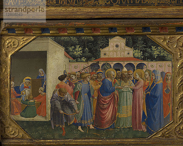 Maria und Josef (Verkündigungsretabel mit 5 Predella-Szenen)  1430-1432. Künstler: Angelico  Fra Giovanni  da Fiesole (ca. 1400-1455)