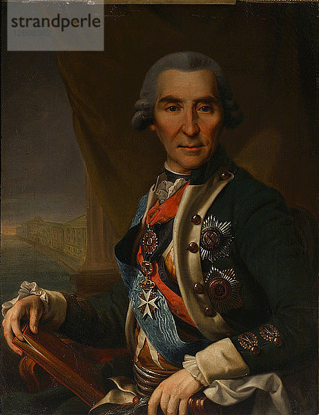 Porträt von Iwan Loginowitsch Golenischtschew-Kutusow (1729-1802)  Anfang 1800. Künstler: Glukovsky  Semyon (tätig um 1800)