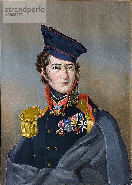 Porträt von Dmitri Alexejewitsch Stolypin (1785-1826)  frühes 19. Künstler: Anonym