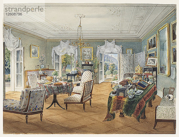 Wohnzimmer auf einem Landsitz  1830-1840er Jahre. Künstler: Anonym