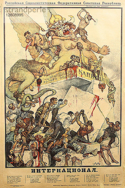 Die Internationale (Plakat)  1919. Künstler: Apsit  Alexander Petrowitsch (1880-1944)