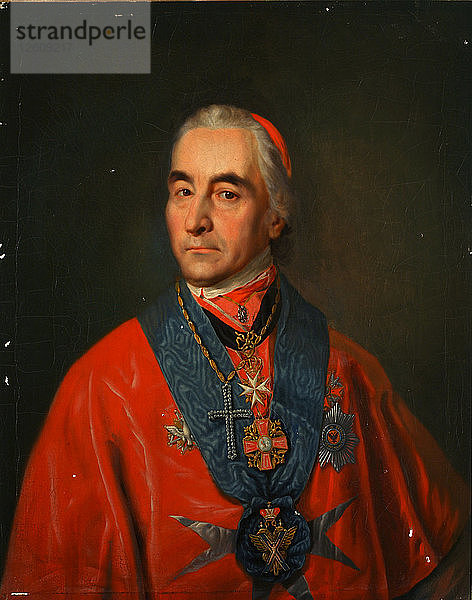 Porträt von Erzbischof Stanislaw Siestrzencewicz-Bohus (1731-1826)  Ende der 1810er Jahre. Künstler: Alkin (Spartansky)  P.A. (tätig Anfang 19. Jh.)
