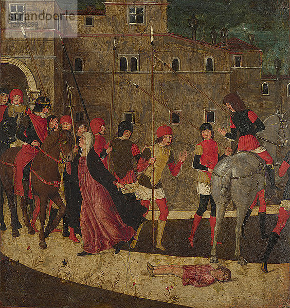 Die Petition der Witwen  zwischen 1475 und 1500. Künstler: Italienischer Meister