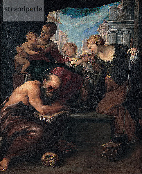 Die mystische Hochzeit der Heiligen Katharina  1595-1599. Künstler: Faccini  Pietro (1562-1602)