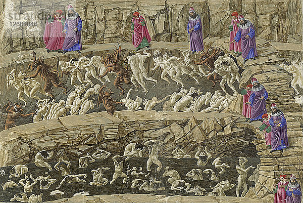 Illustration zur Göttlichen Komödie von Dante Alighieri  1480-1490. Künstler: Botticelli  Sandro (1445-1510)